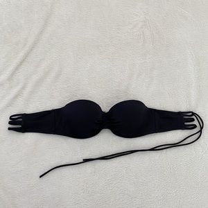 Victoria Secret Black Bandeau Crossback Bikini Top